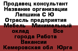 Продавец-консультант › Название организации ­ Лапшина С.Ю. › Отрасль предприятия ­ Мебель › Минимальный оклад ­ 45 000 - Все города Работа » Вакансии   . Кемеровская обл.,Юрга г.